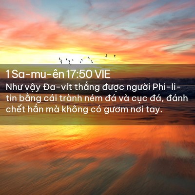 Picture 02 - 1 Sa-mu-ên 17:50 VIE - Như vậy Đa-vít thắng được người - Bible Verse Picture