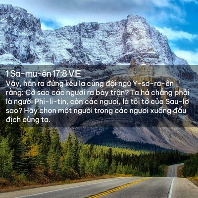 Picture 02 - 1 Sa-mu-ên 17:8 VIE - Vậy, hắn ra đứng kêu la cùng đội ngũ - Bible Verse Picture