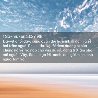 Picture 02 - 1 Sa-mu-ên 18:27 VIE - Đa-vít chổi dậy, cùng quân thủ hạ - Bible Verse Picture