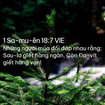 Picture 02 - 1 Sa-mu-ên 18:7 VIE - Những người múa đối đáp nhau rằng: - Bible Verse Picture