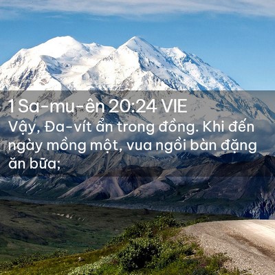Picture 02 - 1 Sa-mu-ên 20:24 VIE - Vậy, Đa-vít ẩn trong đồng. Khi đến - Bible Verse Picture