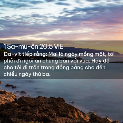 Picture 02 - 1 Sa-mu-ên 20:5 VIE - Đa-vít tiếp rằng: Mai là ngày mồng - Bible Verse Picture