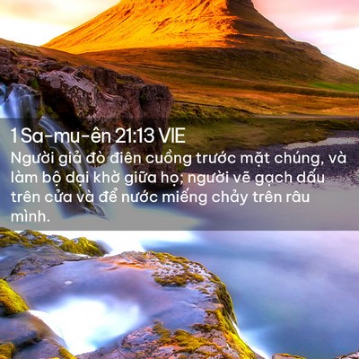 Picture 02 - 1 Sa-mu-ên 21:13 VIE - Người giả đò điên cuồng trước mặt - Bible Verse Picture