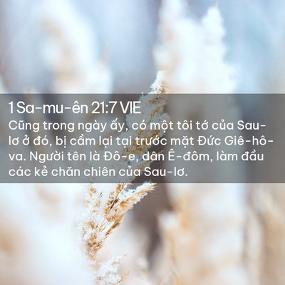 Picture 02 - 1 Sa-mu-ên 21:7 VIE - Cũng trong ngày ấy, có một tôi tớ của - Bible Verse Picture