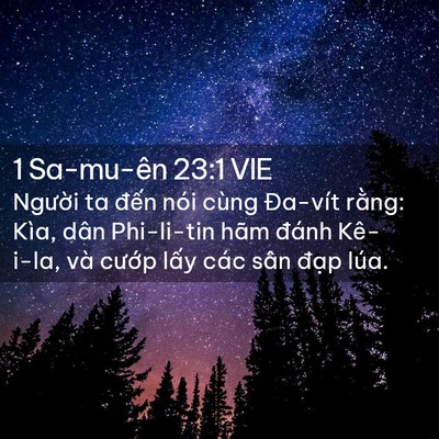 Picture 02 - 1 Sa-mu-ên 23:1 VIE - Người ta đến nói cùng Đa-vít rằng: - Bible Verse Picture