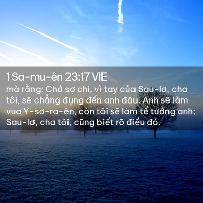 Picture 02 - 1 Sa-mu-ên 23:17 VIE - mà rằng: Chớ sợ chi, vì tay của - Bible Verse Picture