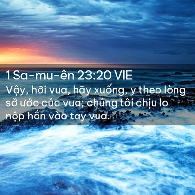 Picture 02 - 1 Sa-mu-ên 23:20 VIE - Vậy, hỡi vua, hãy xuống, y theo lòng sở - Bible Verse Picture