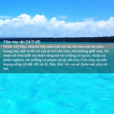 Picture 02 - 1 Sa-mu-ên 24:11 VIE - (024-12) Vậy, cha ôi! hãy xem cái vạt áo - Bible Verse Picture
