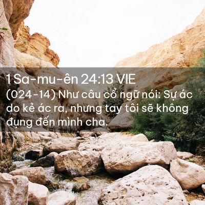 Picture 02 - 1 Sa-mu-ên 24:13 VIE - (024-14) Như câu cổ ngữ nói: Sự ác do - Bible Verse Picture