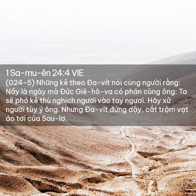 Picture 02 - 1 Sa-mu-ên 24:4 VIE - (024-5) Những kẻ theo Đa-vít nói cùng - Bible Verse Picture