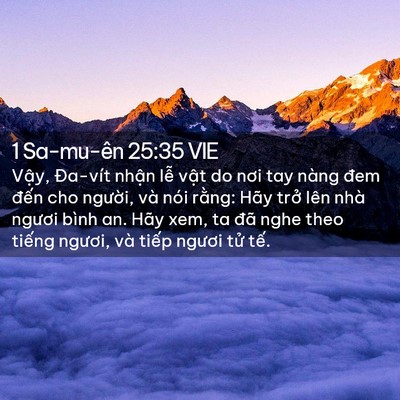 Picture 02 - 1 Sa-mu-ên 25:35 VIE - Vậy, Đa-vít nhận lễ vật do nơi tay - Bible Verse Picture