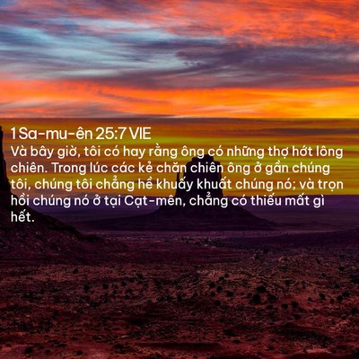 Picture 02 - 1 Sa-mu-ên 25:7 VIE - Và bây giờ, tôi có hay rằng ông có - Bible Verse Picture