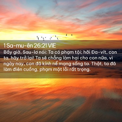 Picture 02 - 1 Sa-mu-ên 26:21 VIE - Bấy giờ, Sau-lơ nói: Ta có phạm tội; - Bible Verse Picture