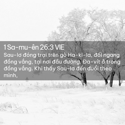 Picture 02 - 1 Sa-mu-ên 26:3 VIE - Sau-lơ đóng trại trên gò Ha-ki-la, đối - Bible Verse Picture