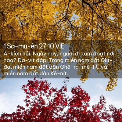 Picture 02 - 1 Sa-mu-ên 27:10 VIE - A-kích hỏi: Ngày nay, ngươi đi xâm - Bible Verse Picture