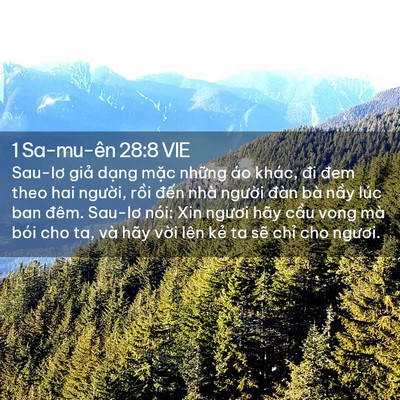 Picture 02 - 1 Sa-mu-ên 28:8 VIE - Sau-lơ giả dạng mặc những áo khác, đi - Bible Verse Picture