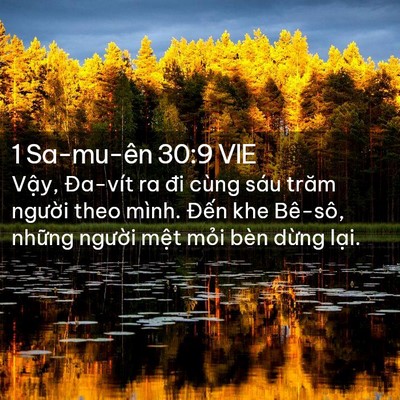 Picture 02 - 1 Sa-mu-ên 30:9 VIE - Vậy, Đa-vít ra đi cùng sáu trăm người - Bible Verse Picture