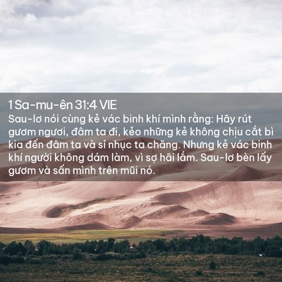 Picture 02 - 1 Sa-mu-ên 31:4 VIE - Sau-lơ nói cùng kẻ vác binh khí mình - Bible Verse Picture