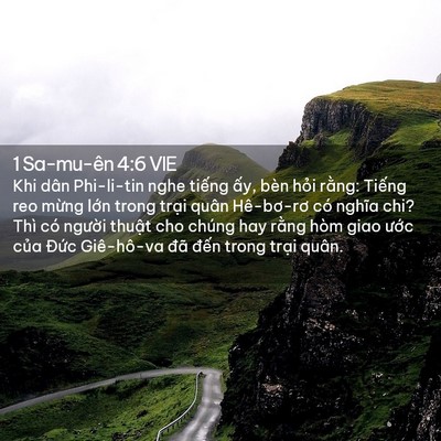 Picture 02 - 1 Sa-mu-ên 4:6 VIE - Khi dân Phi-li-tin nghe tiếng ấy, bèn hỏi - Bible Verse Picture