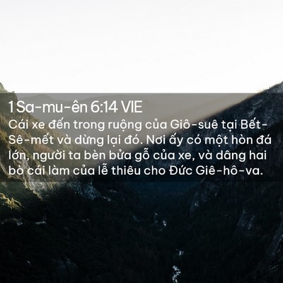 Picture 02 - 1 Sa-mu-ên 6:14 VIE - Cái xe đến trong ruộng của Giô-suê - Bible Verse Picture