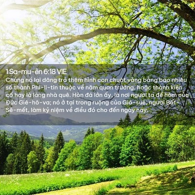 Picture 02 - 1 Sa-mu-ên 6:18 VIE - Chúng nó lại dâng trả thêm hình con - Bible Verse Picture