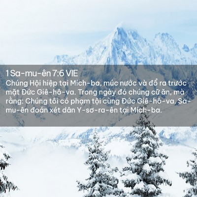 Picture 02 - 1 Sa-mu-ên 7:6 VIE - Chúng Hội hiệp tại Mích-ba, múc nước - Bible Verse Picture