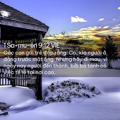 Picture 02 - 1 Sa-mu-ên 9:12 VIE - Các con gái trẻ đáp rằng: Có, kìa - Bible Verse Picture
