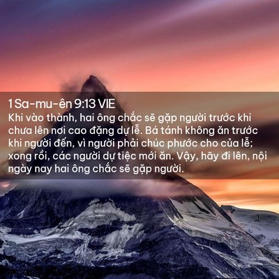 Picture 02 - 1 Sa-mu-ên 9:13 VIE - Khi vào thành, hai ông chắc sẽ gặp - Bible Verse Picture