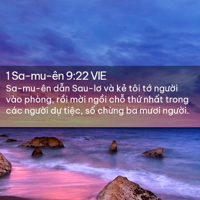 Picture 02 - 1 Sa-mu-ên 9:22 VIE - Sa-mu-ên dẫn Sau-lơ và kẻ tôi tớ - Bible Verse Picture