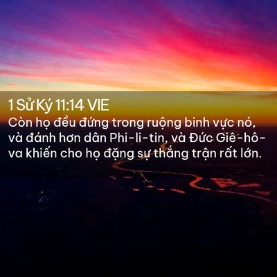 Picture 02 - 1 Sử Ký 11:14 VIE - Còn họ đều đứng trong ruộng binh vực - Bible Verse Picture