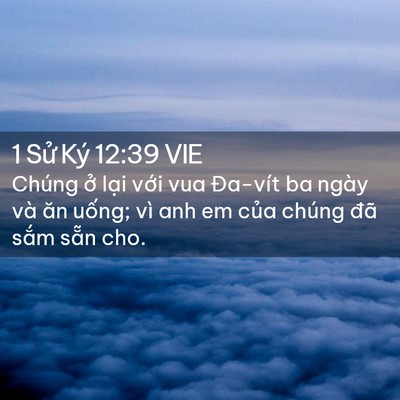 Picture 02 - 1 Sử Ký 12:39 VIE - Chúng ở lại với vua Đa-vít ba ngày và - Bible Verse Picture