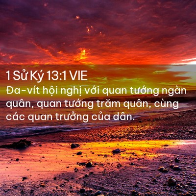 Picture 02 - 1 Sử Ký 13:1 VIE - Đa-vít hội nghị với quan tướng ngàn - Bible Verse Picture