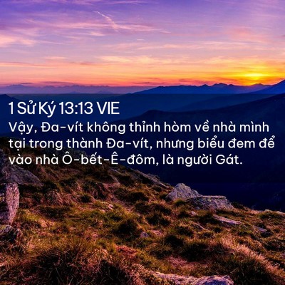 Picture 02 - 1 Sử Ký 13:13 VIE - Vậy, Đa-vít không thỉnh hòm về nhà - Bible Verse Picture