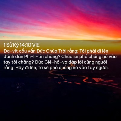 Picture 02 - 1 Sử Ký 14:10 VIE - Đa-vít cầu vấn Đức Chúa Trời rằng: - Bible Verse Picture