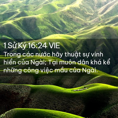 Picture 02 - 1 Sử Ký 16:24 VIE - Trong các nước hãy thuật sự vinh hiển - Bible Verse Picture