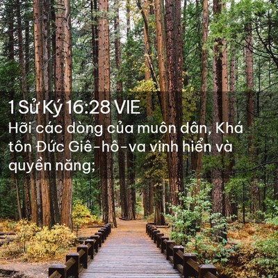 Picture 02 - 1 Sử Ký 16:28 VIE - Hỡi các dòng của muôn dân, Khá tôn - Bible Verse Picture