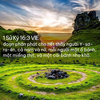 Picture 02 - 1 Sử Ký 16:3 VIE - đoạn phân phát cho hết thảy người - Bible Verse Picture