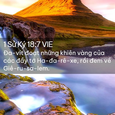 Picture 02 - 1 Sử Ký 18:7 VIE - Đa-vít đoạt những khiên vàng của các - Bible Verse Picture