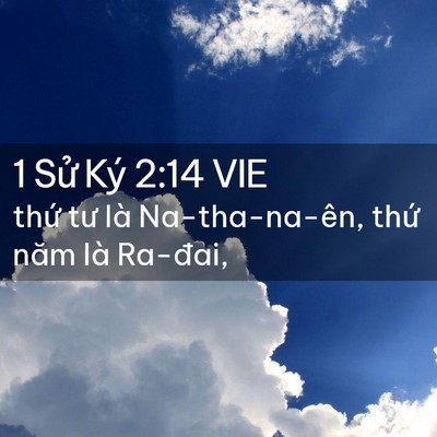 Picture 02 - 1 Sử Ký 2:14 VIE - thứ tư là Na-tha-na-ên, thứ năm là - Bible Verse Picture