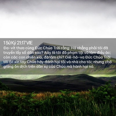 Picture 02 - 1 Sử Ký 21:17 VIE - Đa-vít thưa cùng Đức Chúa Trời rằng: - Bible Verse Picture