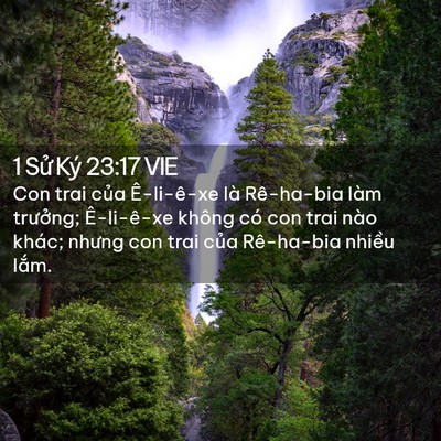 Picture 02 - 1 Sử Ký 23:17 VIE - Con trai của Ê-li-ê-xe là Rê-ha-bia làm - Bible Verse Picture