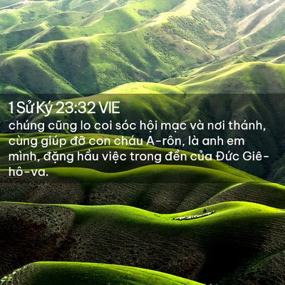 Picture 02 - 1 Sử Ký 23:32 VIE - chúng cũng lo coi sóc hội mạc và nơi - Bible Verse Picture