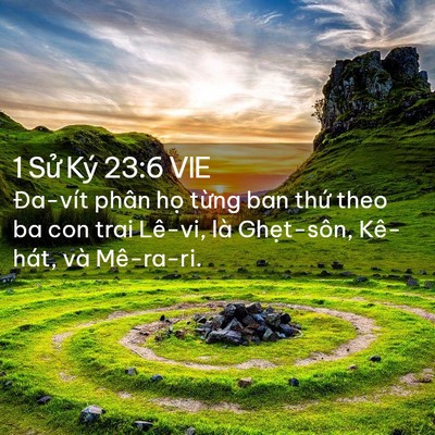 Picture 02 - 1 Sử Ký 23:6 VIE - Đa-vít phân họ từng ban thứ theo ba con - Bible Verse Picture