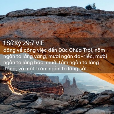 Picture 02 - 1 Sử Ký 29:7 VIE - dâng về công việc đền Đức Chúa - Bible Verse Picture