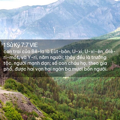 Picture 02 - 1 Sử Ký 7:7 VIE - con trai của Bê-la là Eùt-bôn, U-xi, - Bible Verse Picture