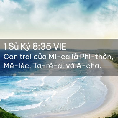 Picture 02 - 1 Sử Ký 8:35 VIE - Con trai của Mi-ca là Phi-thôn, Mê-léc, - Bible Verse Picture