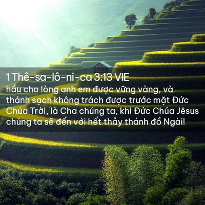 Picture 02 - 1 Thê-sa-lô-ni-ca 3:13 VIE - hầu cho lòng anh em được vững vàng, và - Bible Verse Picture