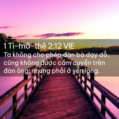 Picture 02 - 1 Ti-mô-thê 2:12 VIE - Ta không cho phép đàn bà dạy dỗ, cũng - Bible Verse Picture