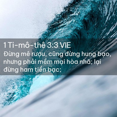 Picture 02 - 1 Ti-mô-thê 3:3 VIE - Đừng mê rượu, cũng đừng hung bạo, - Bible Verse Picture