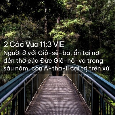 Picture 02 - 2 Các Vua 11:3 VIE - Người ở với Giô-sê-ba, ẩn tại nơi - Bible Verse Picture